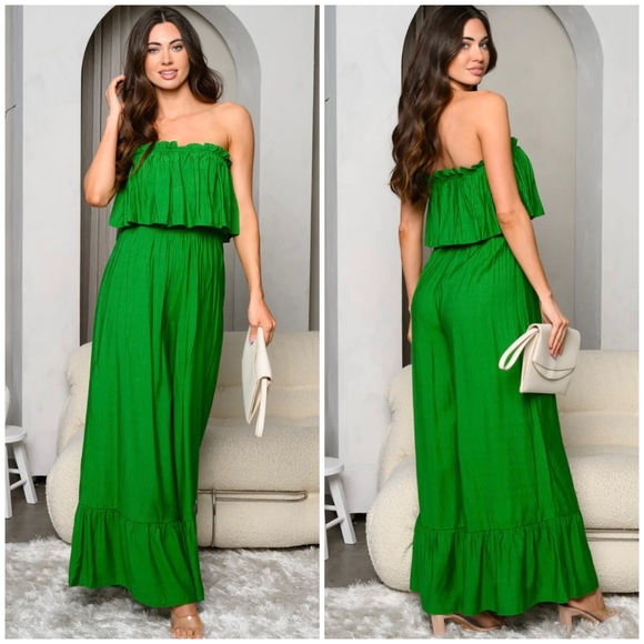 TCEC Chic Kelly Green Jumpsuit - Picture 5 of 6